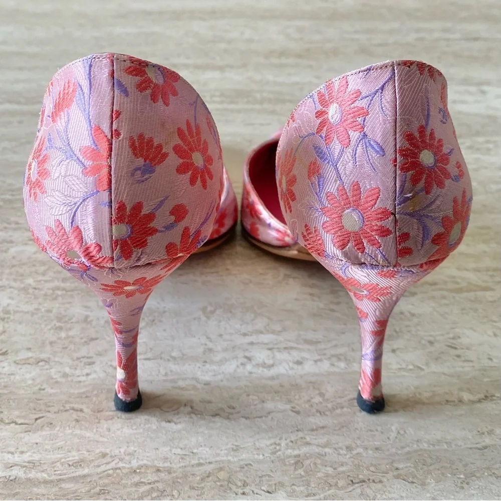 Vintage Manolo Blahnik Daisy Brocade D’orsay Pumps - Picture 8 of 9